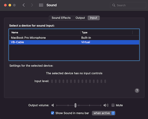 macOS audio setting ASR